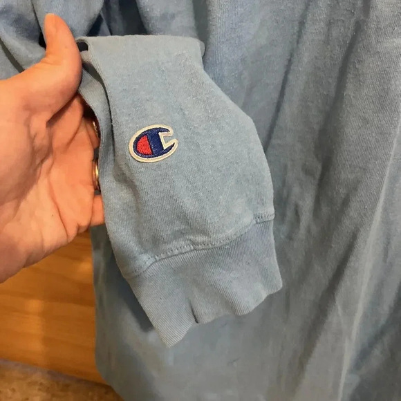 Champion Adult Medium Light Blue Branded Long Sleeve Shirt Style GT47 R6X - Picture 5 of 7